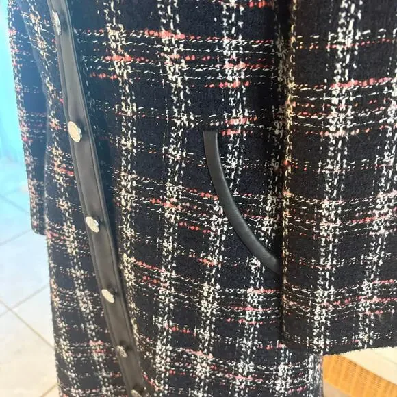 New Maje Paris Renafay Plaid Tweed Bouce Mini Dress Women’s Medium - Picture 14 of 15